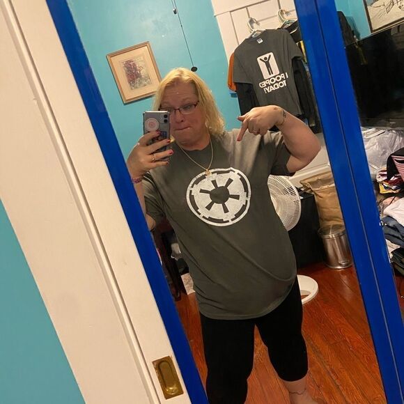 Star Wars Empire Emblem Falcon T-shirt XL Gray/Red - Picture 7 of 14